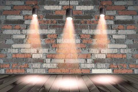 Background image of dark wall with light spot Ilustración de archivo