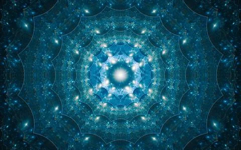 Background image desktop wallpaper abstract illustration blue fantastic flowe Stock Illustration