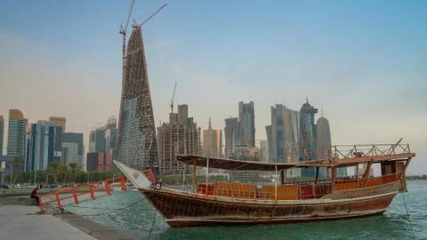 Background image of Doha city Stock Photos