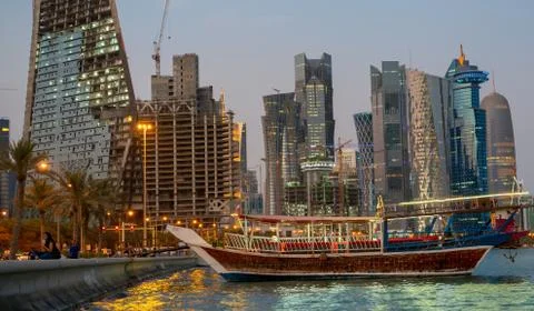 Background image of Doha city Stock Photos