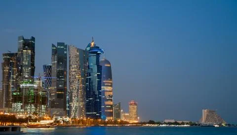Background image of Doha city Stock Photos