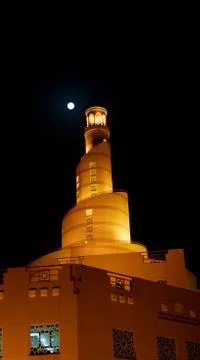 Background image of Fanar with the full moon background. Photos