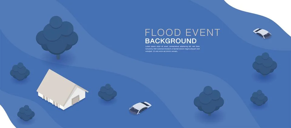 Background image of the flood event Stock Illustration
