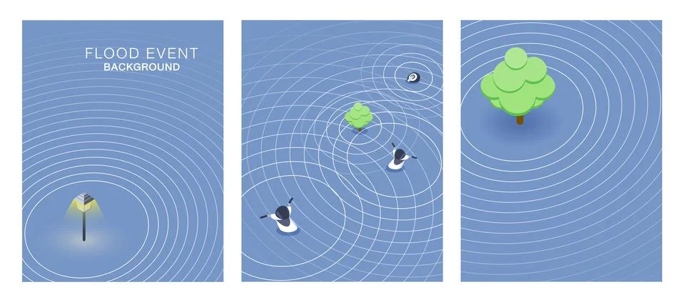 Background image of the flood event Stock Illustration
