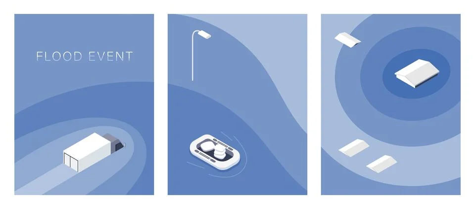 Background image of the flood event Stock Illustration