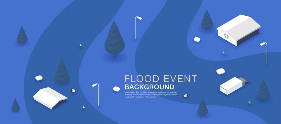 Background image of the flood event Stock Illustration