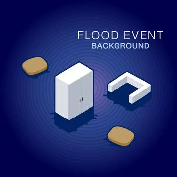 Background image of the flood event Stock Illustration
