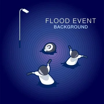 Background image of the flood event Stock Illustration