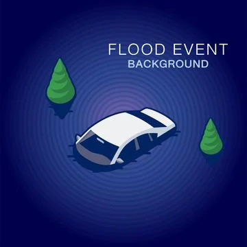 Background image of the flood event Stock Illustration