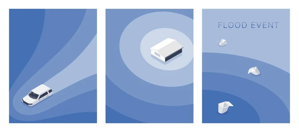 Background image of the flood event Stock Illustration