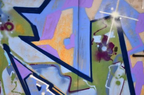Background image with graffiti elements. Texture of the wall, painted in diff Stock Photos