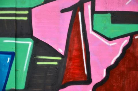 Background image with graffiti elements. Texture of the wall, painted in diff Stock Photos