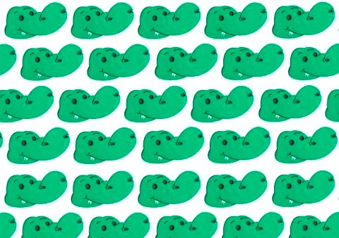 Background with image of green and funny crocodile Stock Illustration