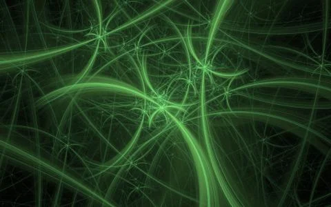 Background image green lines in the form of an arc intertwine with each other Stock Illustration