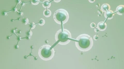Background image of green molecule structure Illustration