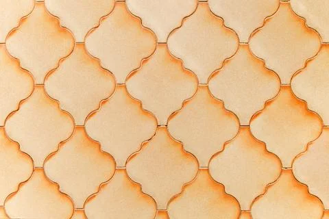 The background image of hexagonal clay tiles. Stock Photos