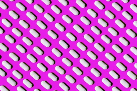 Background image of a lilac pill container. Stock Photos