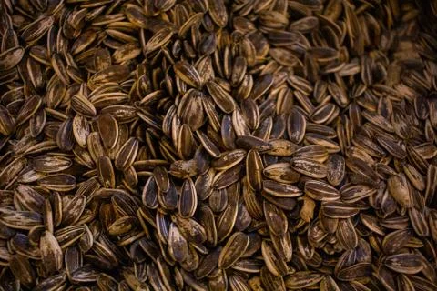 Background image of multiple sunflower seeds on the shop for sale Stock Photos