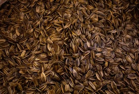 Background image of multiple sunflower seeds on the shop for sale Stock Photos