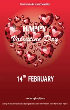 The background image of a red ruby with a heart shape. Red Hearts Pattern Gem Stock Illustration