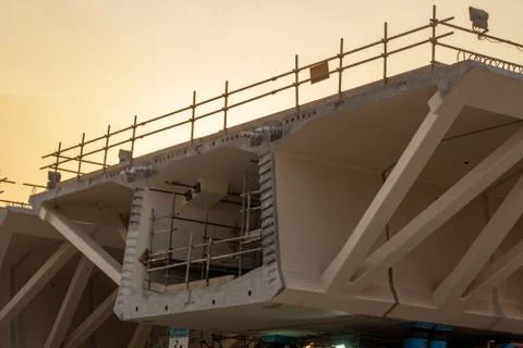 Background image of road bridge construction. Stock Photos