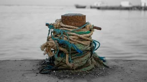 Background image with Rustic dock cleats in the harbour Photos