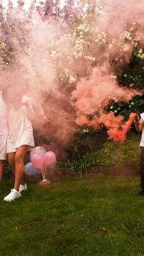 Background image with space for text, pink smoke Stock Photos