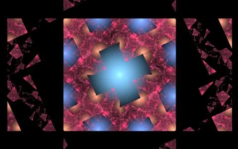 Background image square with a pattern and a blue cross in the center Stock Illustration