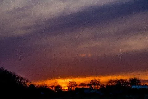 Background image at sunset with amazing colors Ilustración de archivo