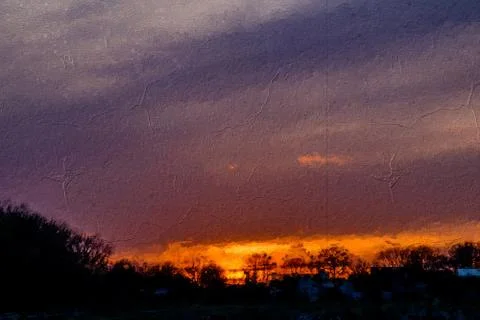 Background image at sunset with amazing colors Ilustración de archivo