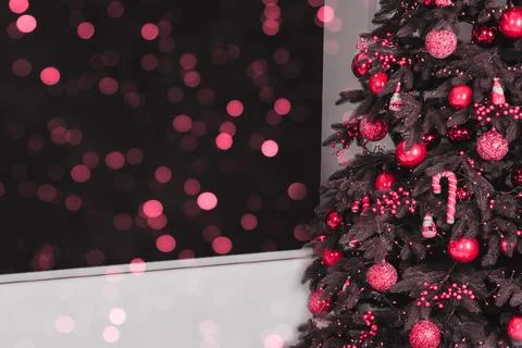 Background image. wallpapers on the desktop in the New Year style. Wooden pho Stock Photos