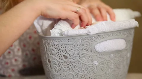 A background image of white lace cloth Stock Footage 61467308