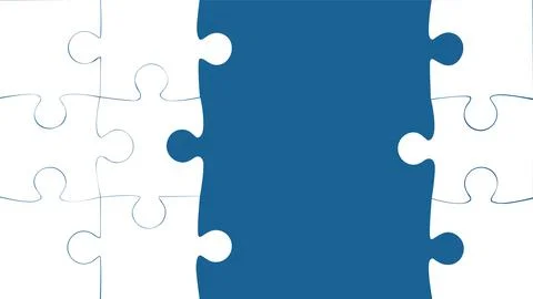 Background With Incomplete Jigsaw Puzzle. Abstract Concept. Vector Stock Illustration