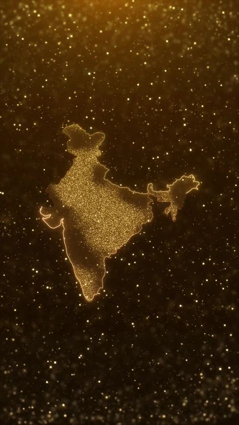 Background of India Digital Map Glowing lines particles Technology Connected Stock Footage 317598971