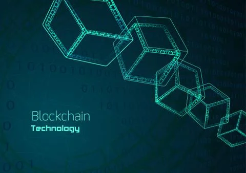 Background with the inscription blockchain technology. Illustrazione stock