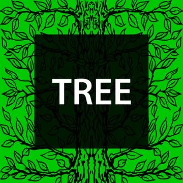 Background for an inscription tree. Icon on the theme nature and ecology. Vector Stock Illustration