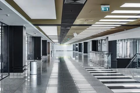 Background inside of modern administrative building or airport. indoor large  Stock Photos