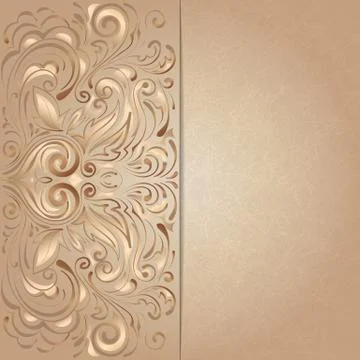 Background for invitation with brown floral pattern Stock Illustration