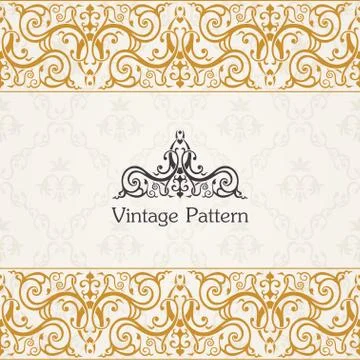 Background invitation vintage label. floral frame Stock Illustration