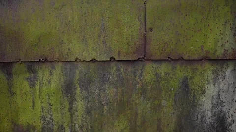 Background of iron sheet metal wall, corrosion texture panorama 4k Stock Footage 265108750