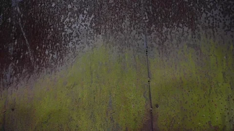 Background of iron sheet metal wall, corrosion texture vertical panorama 4k Stock Footage 265108761