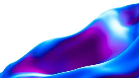 Background with isolated iridescent fabric. 3d illustration, 3d rendering. Stock Illustration