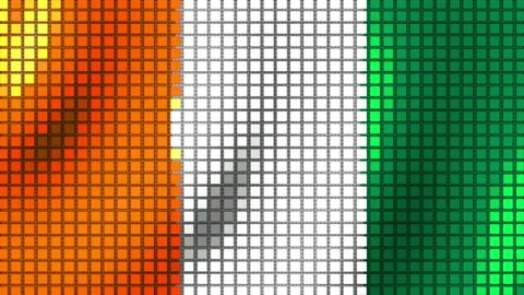 Background of the Ivory Coast Flag from cubes. Seamless Animation 3D 库存影片 203297516