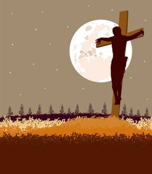 Background of Jesus fromt the cross Stock Illustration