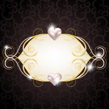 Background with jewelry frame Illustrazione stock