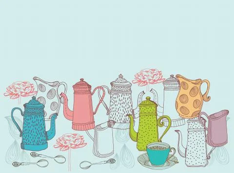 Background with jugs Stock Illustration