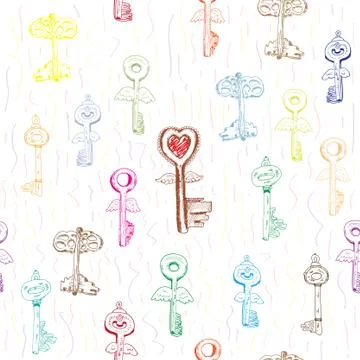 Background with Keys Stock Illustration