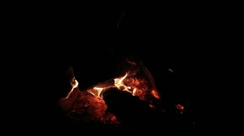 Background with kindled fireplace indoors. Stock Footage 201813517