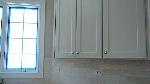 Background kitchen in cabinets, outdoor scene Stock Footage 330980659