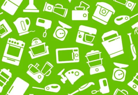 Background of kitchen home appliances Stock Illustration
